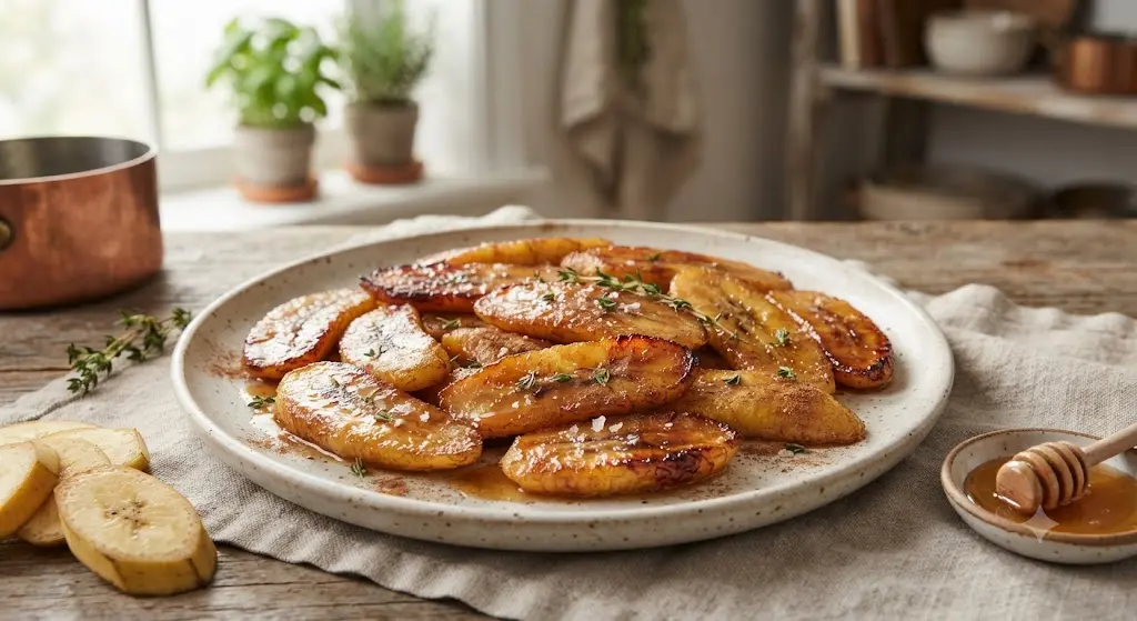 Baked Plantains with Brown Sugar and Honey