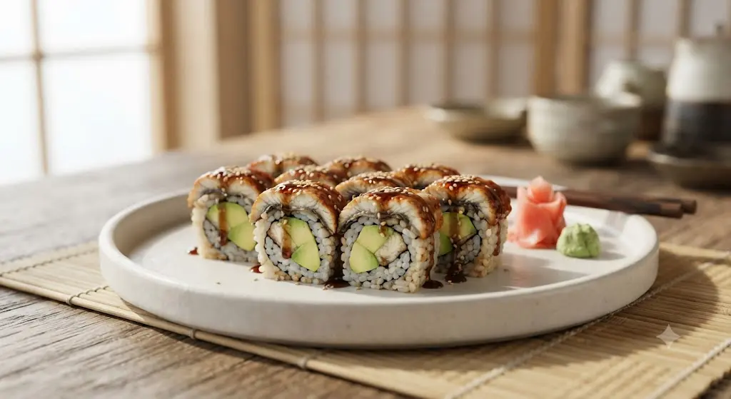 Eel Avocado Sushi Roll Recipe with Unagi