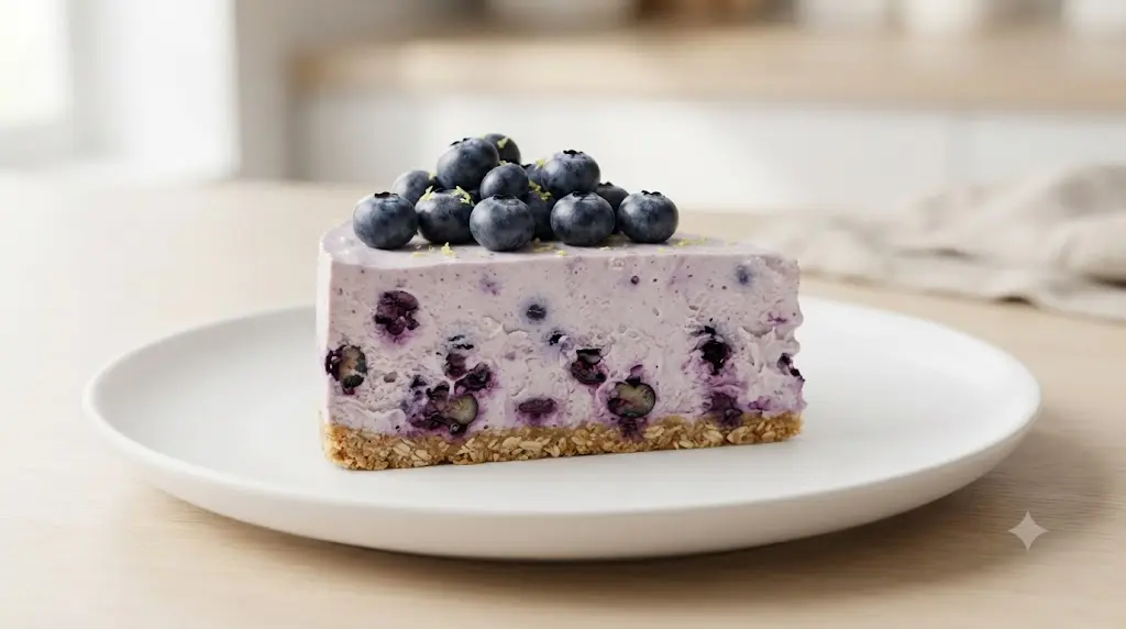 High Protein Blueberry Cheesecake
