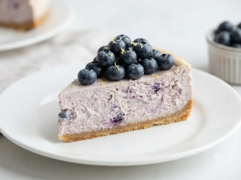 High Protein Blueberry Cheesecake